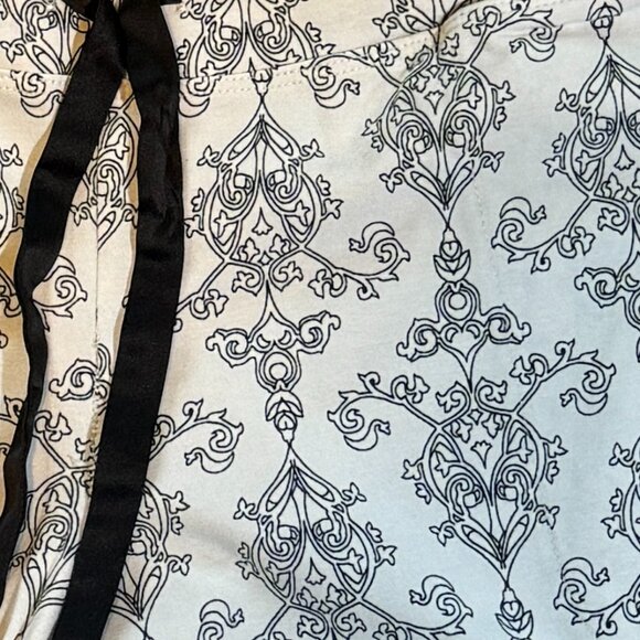 Soma Two-Piece Pajama Set Womens L Pondi Cherie Black & White Print - Picture 7 of 7